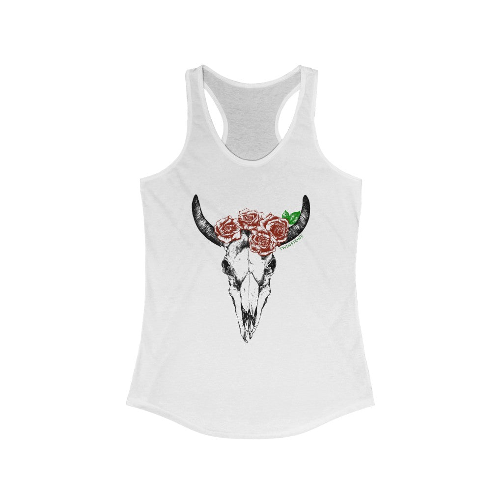 Rose Skull Colored Women's Racerback Tank