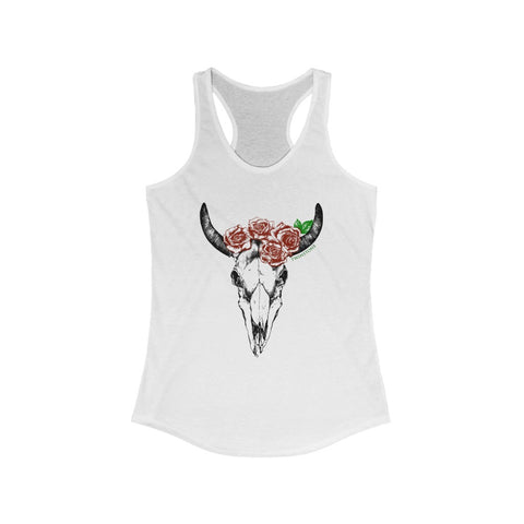 Rose Skull Colored Women's Racerback Tank